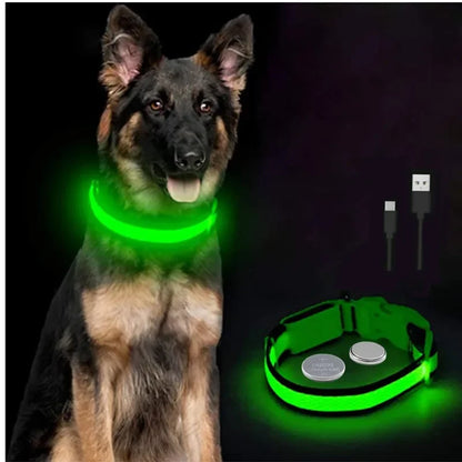 3 Modes Rechargeable LED Dog Collar - Adjustable Night Safety Glow Collar