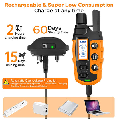 3300Ft Waterproof Remote Dog Training Collar with Vibration and Sound Modes