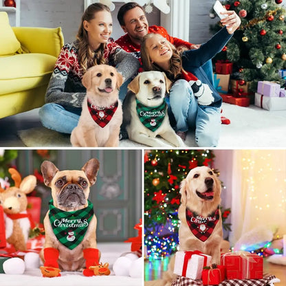 Christmas Dog Bandana Scarf Adjustable for Small and Large Dogs