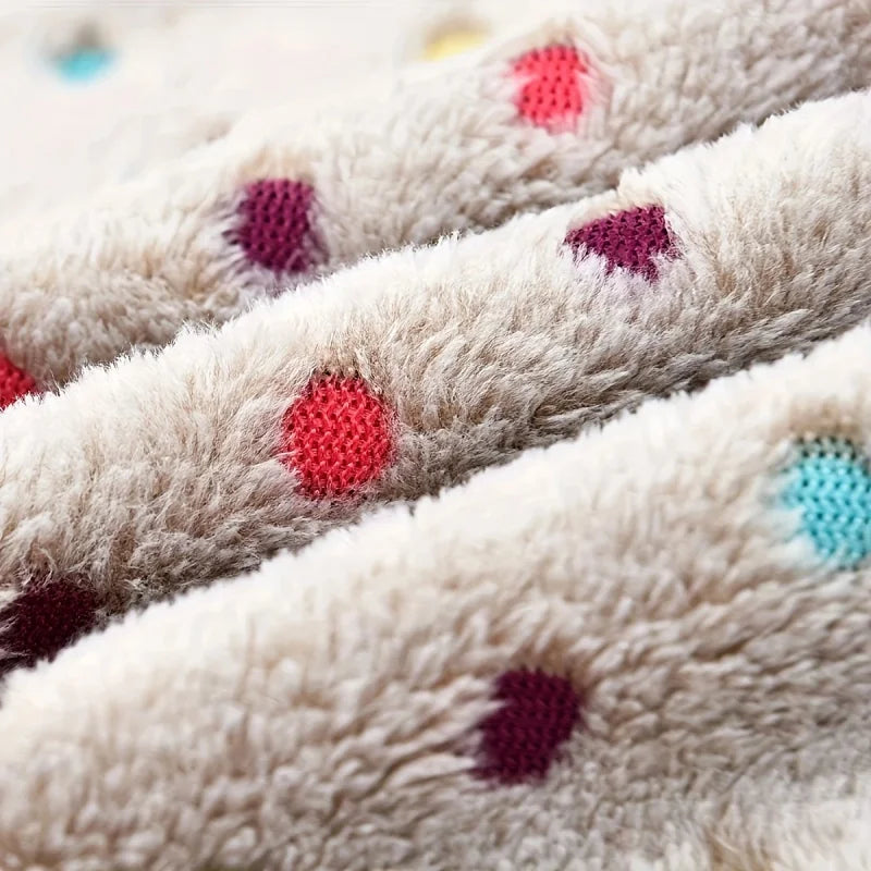 soft fluffy dot pattern pet blanket for cats and dogs warm coral fleece
