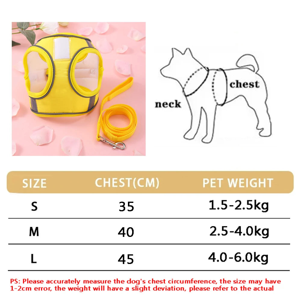 soft puppy harness, leash & collar set – adjustable pet vest set