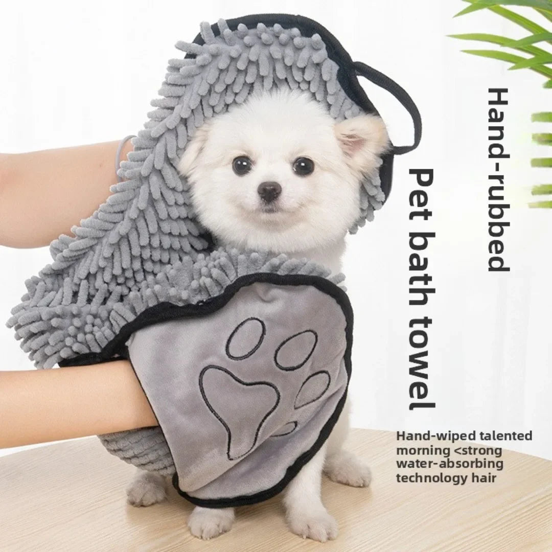 absorbent chenille pet bath towel – soft quick-dry dog & cat towel