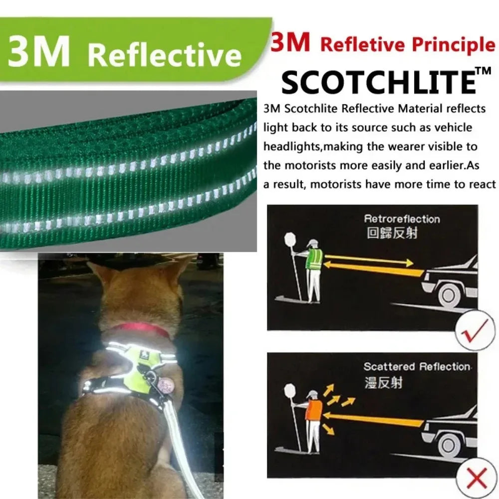 reflective adjustable dog harness – breathable vest for all sizes