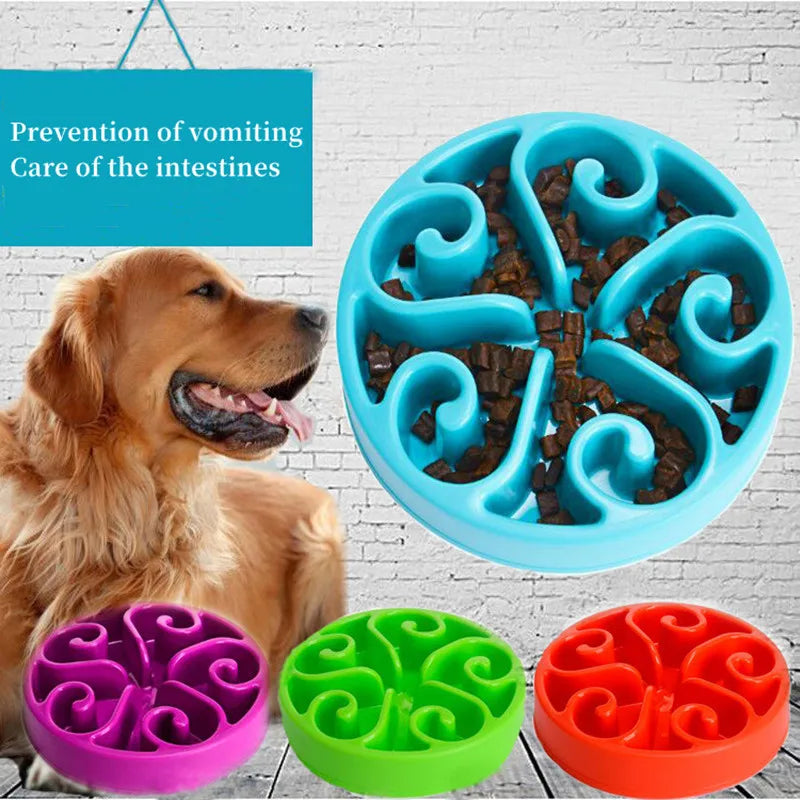 cooyomoo anti-gulping slow feeder dog bowl – fun maze design