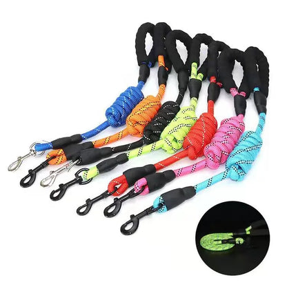 Strong Reflective Dog Leash – Durable Nylon Lead for All Dogs