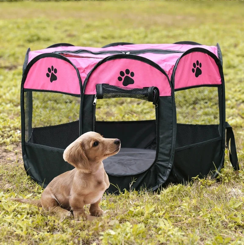 foldable pet tent playpen - octagonal outdoor fence for dogs & cats