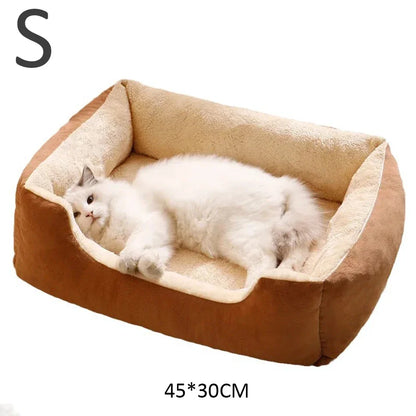Cozy Plush Pet Bed for Cats & Dogs – Soft Breathable Basket