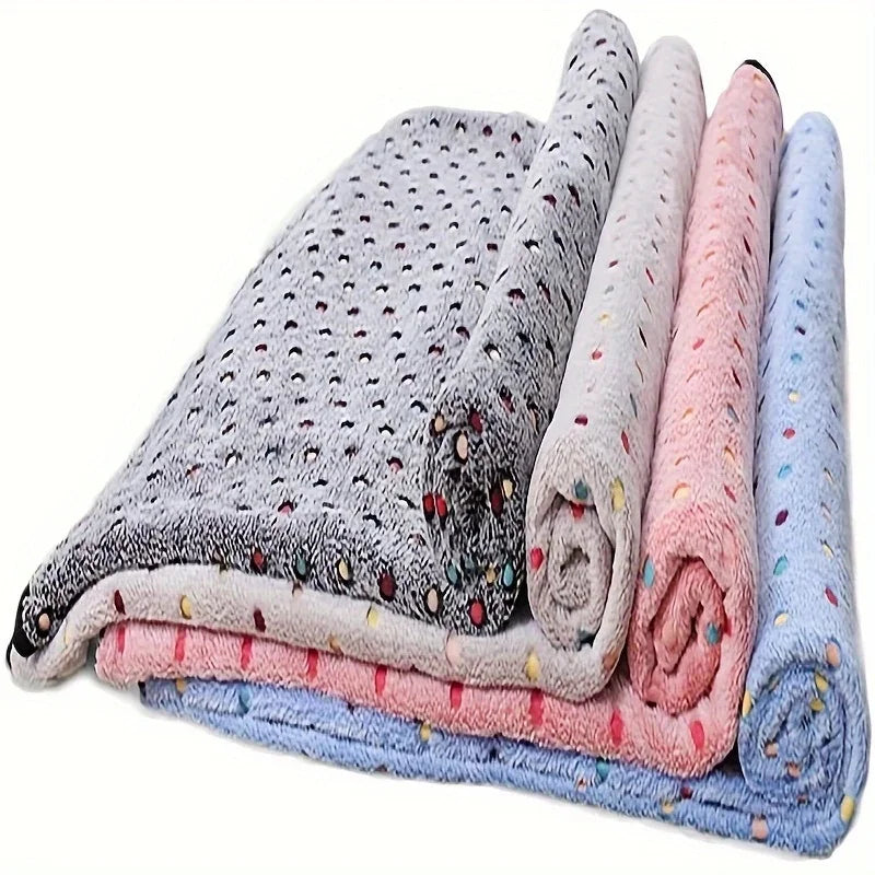 soft fluffy dot pattern pet blanket for cats and dogs warm coral fleece