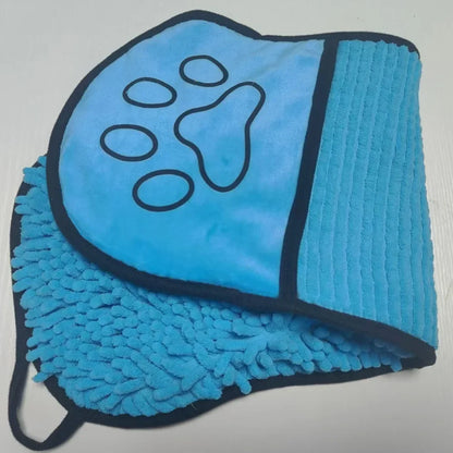Absorbent Chenille Pet Bath Towel – Soft Quick-Dry Dog & Cat Towel