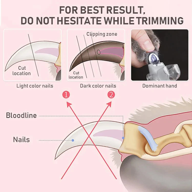 professional led light pet nail clippers for dogs, cats & rabbits