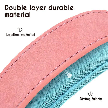 Padded Leather Dog Collar and Leash Set with Custom Nameplate Tag