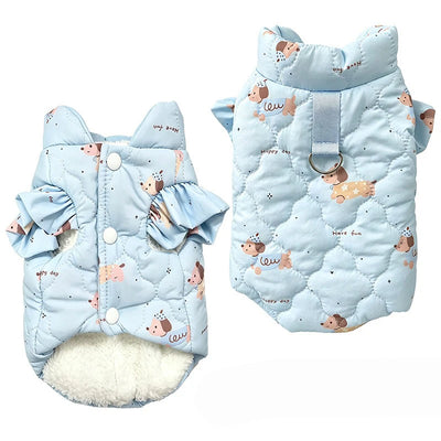 Thickened Warm Dog Padded Coat - High Collar Winter Jacket for Pets