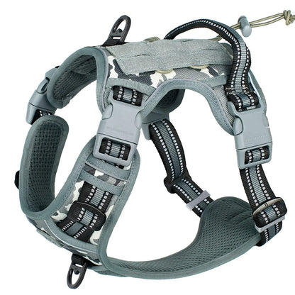Adjustable Tactical MOLLE Dog Vest Harness for Medium, Large Dogs