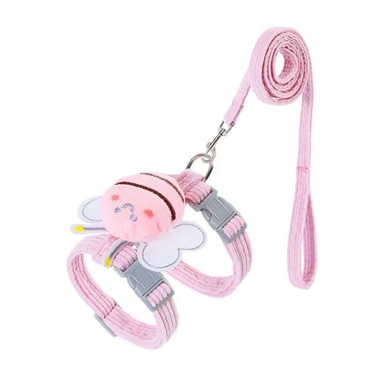 Cute Bee Cat Harness & Leash Set – Adjustable Walking Vest
