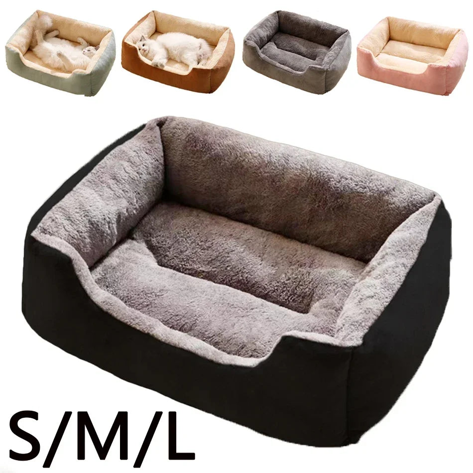 cozy plush pet bed for cats & dogs – soft breathable basket