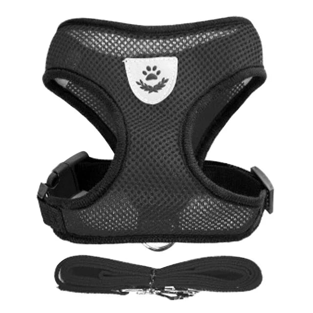 adjustable mesh vest harness & leash - breathable for cats & dogs