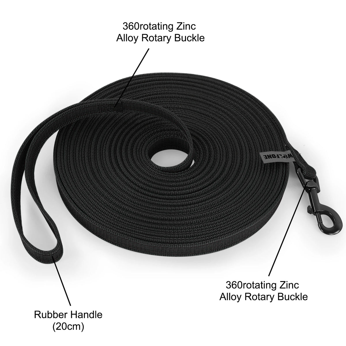 extra-long fiber dog training leash for small and large dog breeds