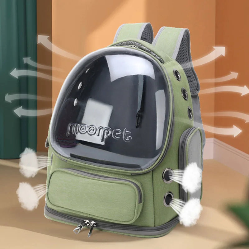 transparent breathable cat carrier backpack for outdoor travel