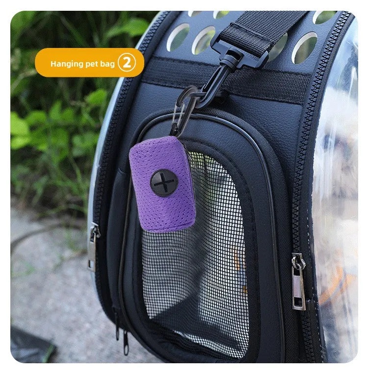 hanging dog poop bag dispenser – convenient walking bag holder