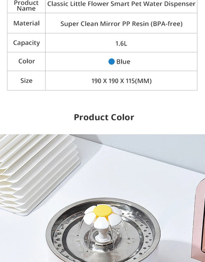 2.4L Stainless Steel Cat Water Fountain with USB Power and Night Light