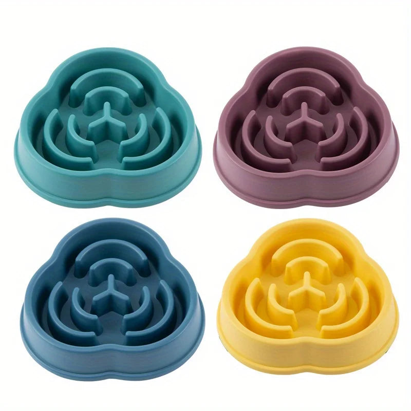 anti-choking slow feed dog & cat bowl – non-slip feeding bowl