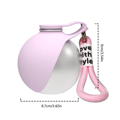 Portable Stainless Steel Dog  Water Bottle 285ml with Silicone Bowl