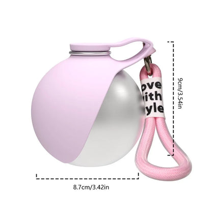 Portable Stainless Steel Dog  Water Bottle 285ml with Silicone Bowl