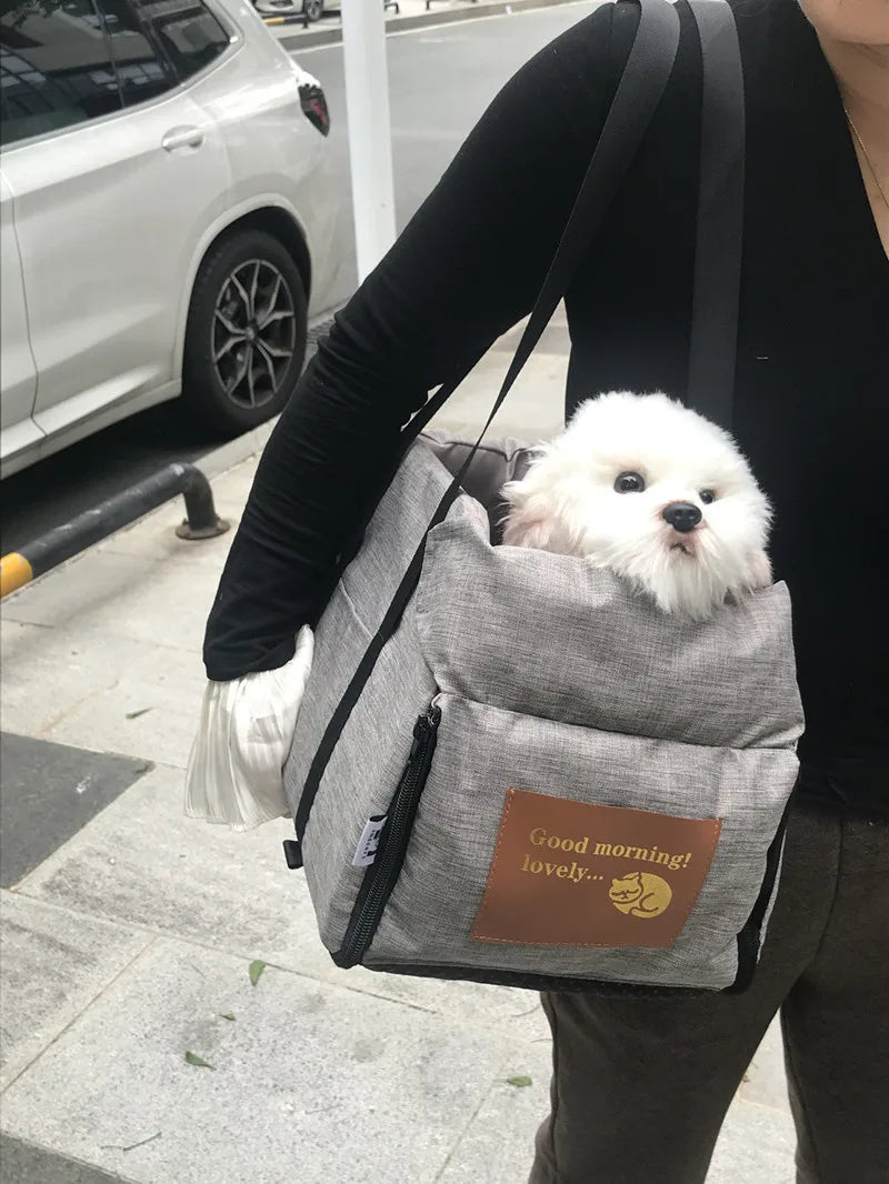 portable car booster seat & carrier bag for small dogs & cats
