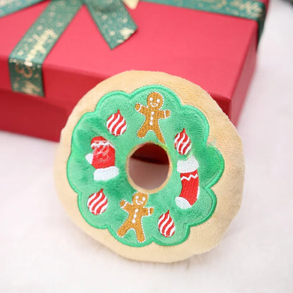 Fleece Christmas Plush Dog Toy with Teddy, Kitten and Puppy Friends