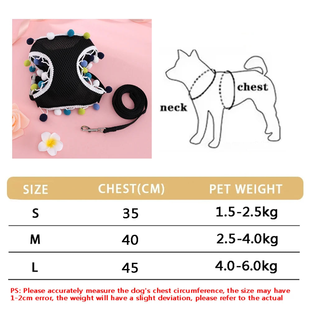 soft puppy harness, leash & collar set – adjustable pet vest set