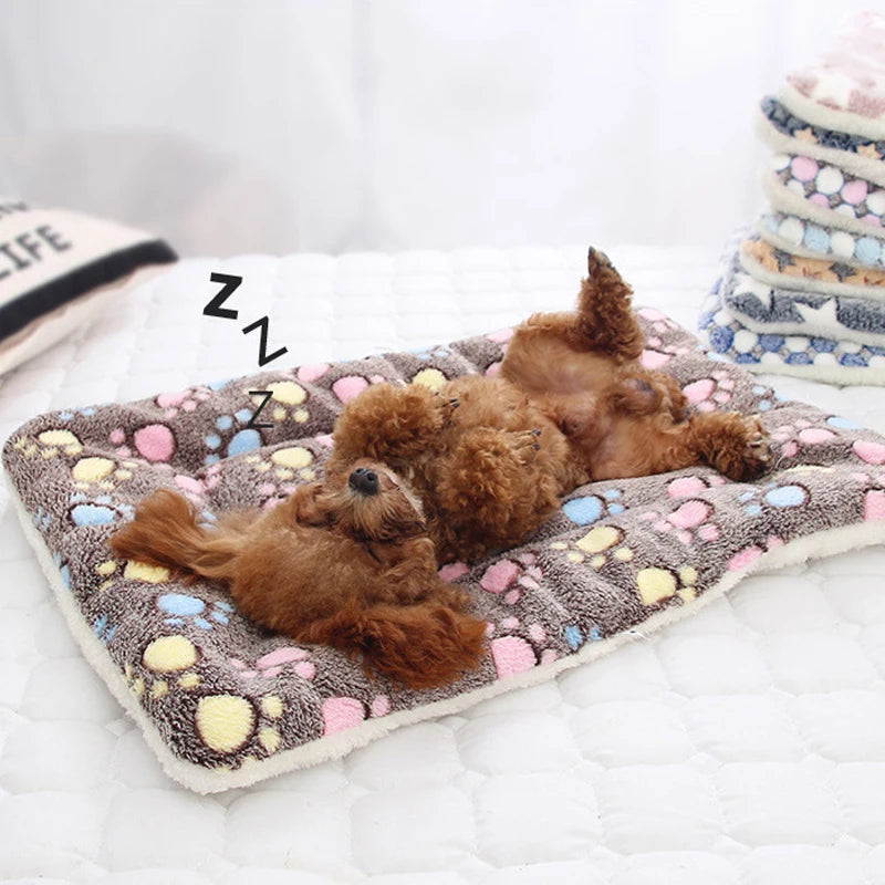 1pc double-sided plush pet mat and bed for cats and dogs, soft and warm