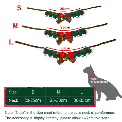 Crocheted Christmas Cat Bow Tie Collar for Kittens and Puppies