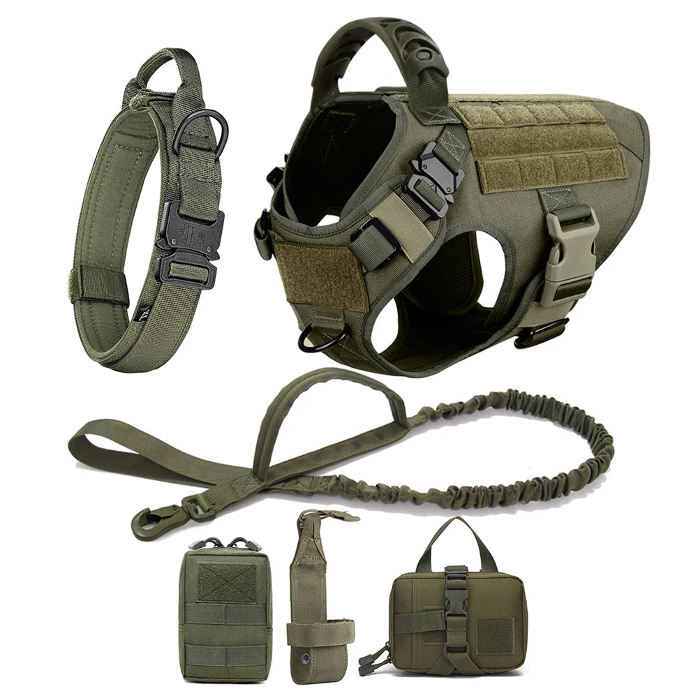 tactical dog harness with molle system – heavy-duty large dog vest