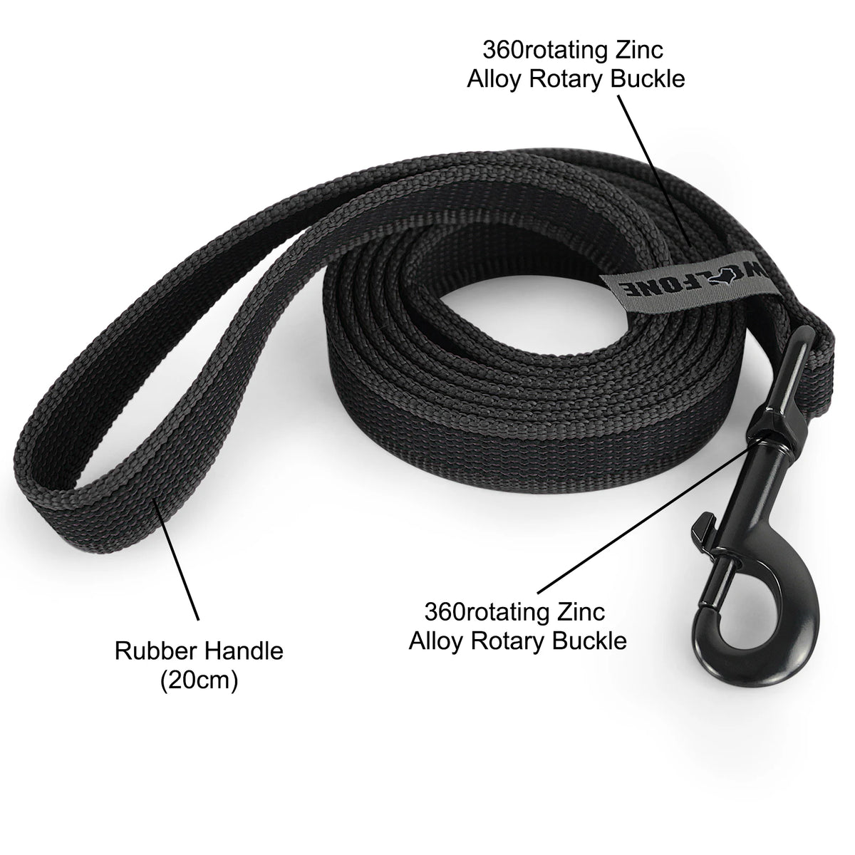 extra-long fiber dog training leash for small and large dog breeds
