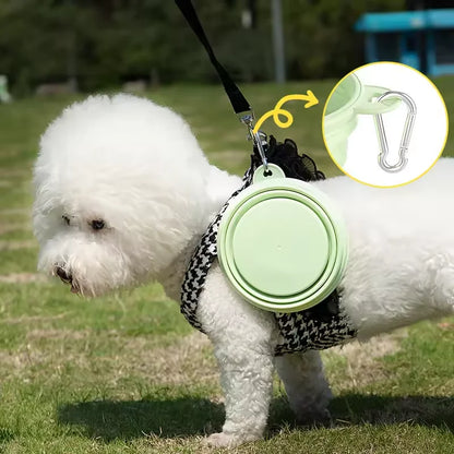 Foldable Silicone Dog & Cat Bowl – Portable Travel Feeding Bowl