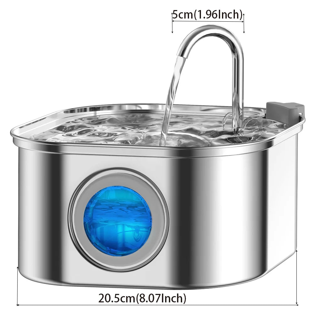 3.2l stainless steel automatic pet water dispenser with visual window