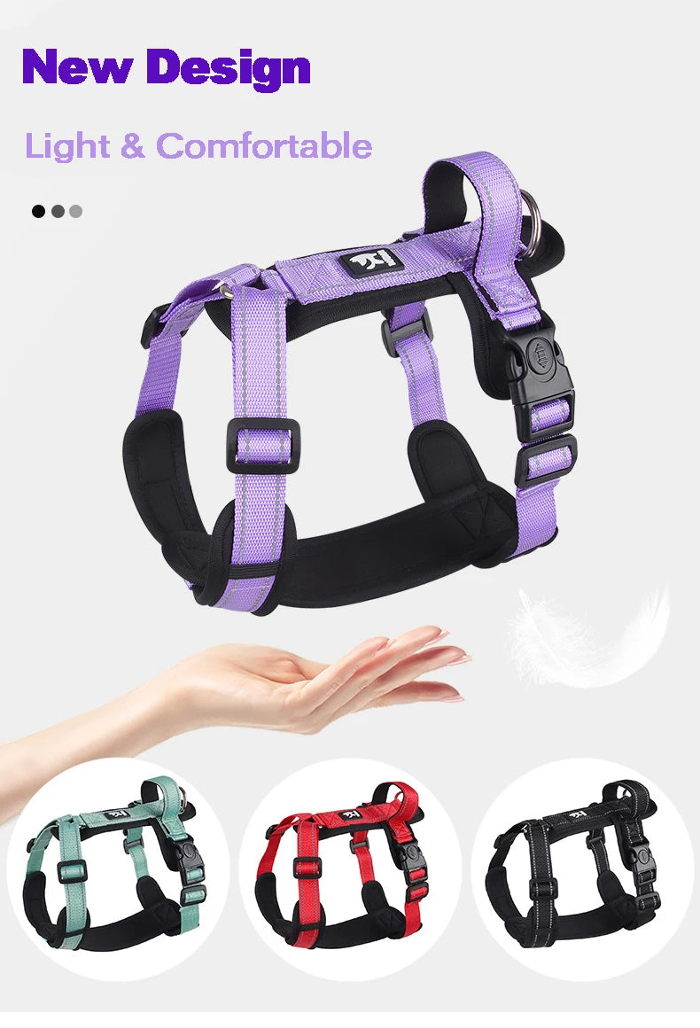 adjustable reflective puppy vest harness with easy control handle