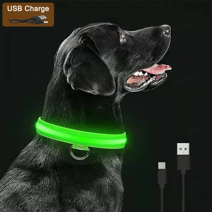 3 Modes Rechargeable LED Dog Collar - Adjustable Night Safety Glow Collar