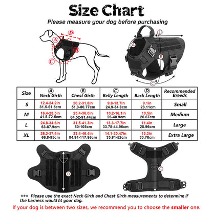 Tactical Dog Harness Set with MOLLE Pouches – Training Vest