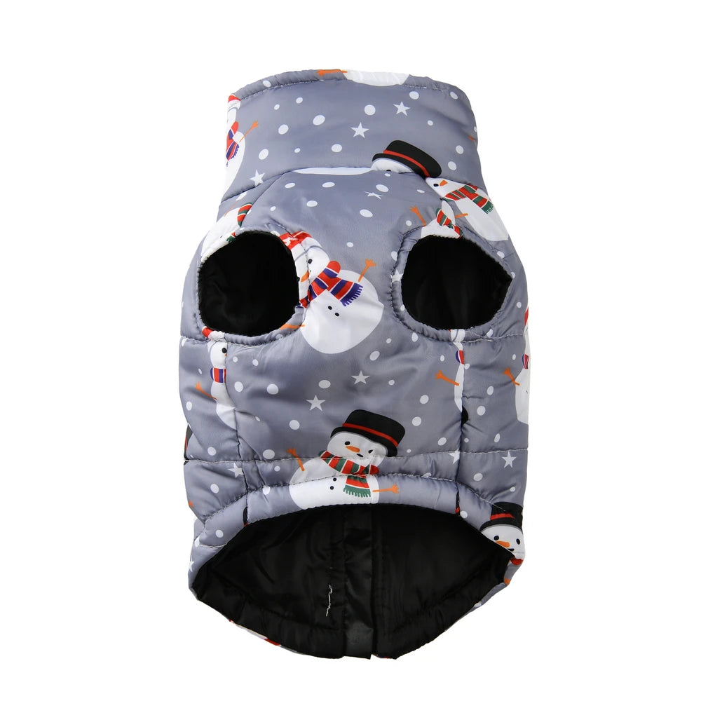 warm christmas dog jacket with d-ring for small and medium dogs