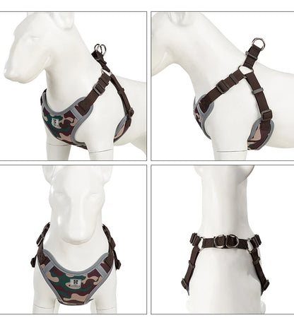 Reflective Adjustable Pet Harness & Leash Set for Small/Medium Dogs