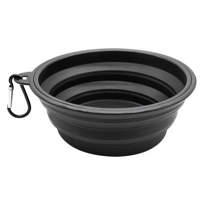 Folding Silicone Dog Bowl with Carabiner – Portable Travel Feeder