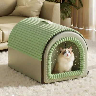 Thickened Winter Pet Bed - Enclosed Dog House & Cat Tent, Washable