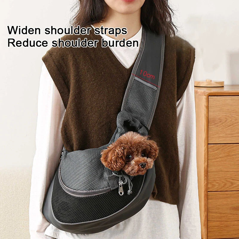 breathable mesh sling carrier backpack for small cats & dogs, travel