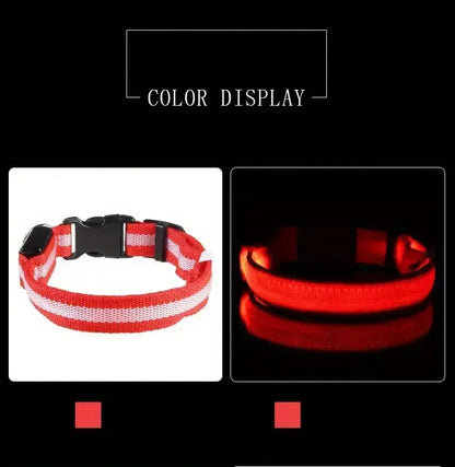 LED Glow Dog Collar - Battery-Powered Night Walking Safety Collar