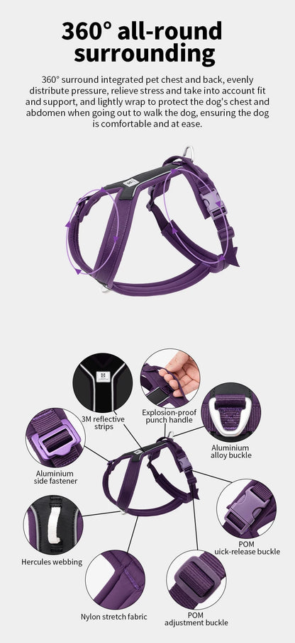 No-Pull Dog Harness - Reflective, Padded & Adjustable with Handle