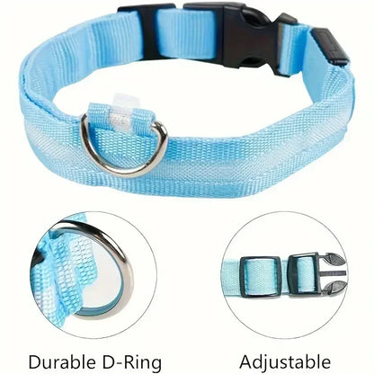 LED Glow Dog Collar - Battery-Powered Night Walking Safety Collar