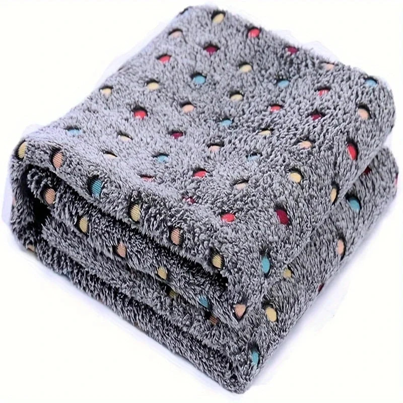soft fluffy dot pattern pet blanket for cats and dogs warm coral fleece