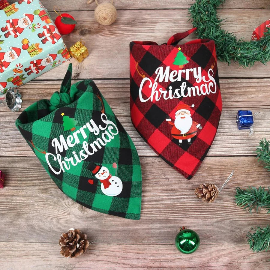 christmas dog bandana scarf adjustable for small and large dogs