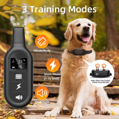 IPX7 Waterproof Rechargeable Dog Training Collar for 1-3 Dogs, 3300FT Range